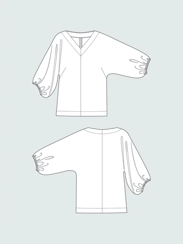 Schnittmuster // The Assembly Line // V-Neck Cuff Top XS-L oder XL-3XL – Bild 3