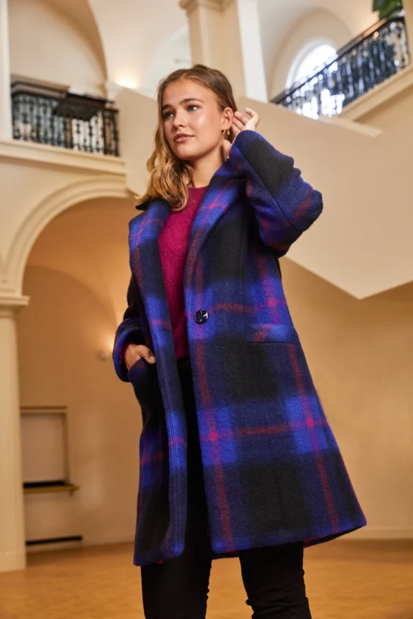 Wollstoff // Atelier Jupe // Black And Royal Blue Checked – Bild 2