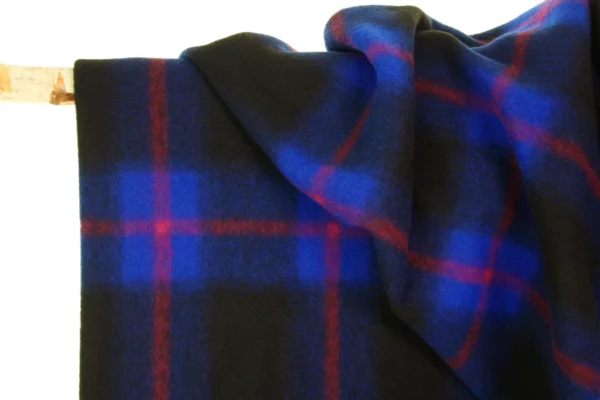 Wollstoff // Atelier Jupe // Black And Royal Blue Checked – Bild 4