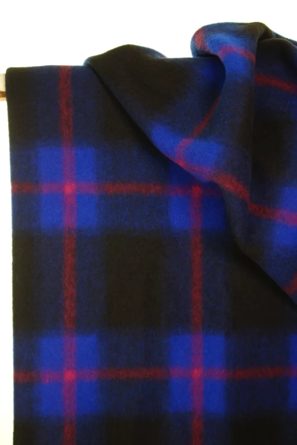 Wollstoff // Atelier Jupe // Black And Royal Blue Checked