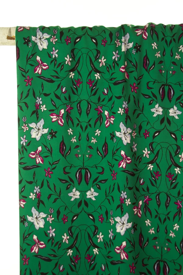Viskose // Atelier Jupe // Bright Green With Small Flowers