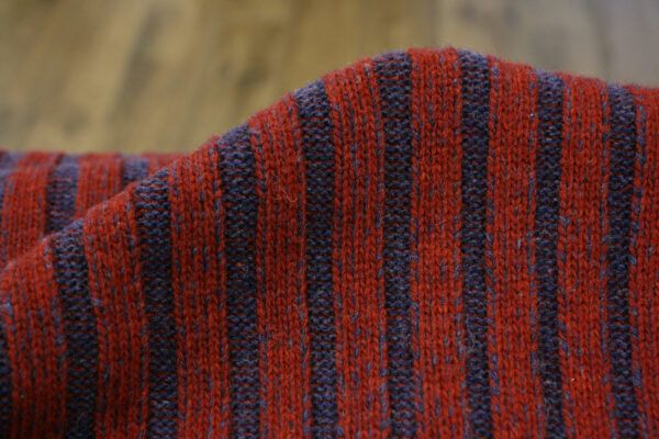Merinostrick // Gestreift // Rot Blau