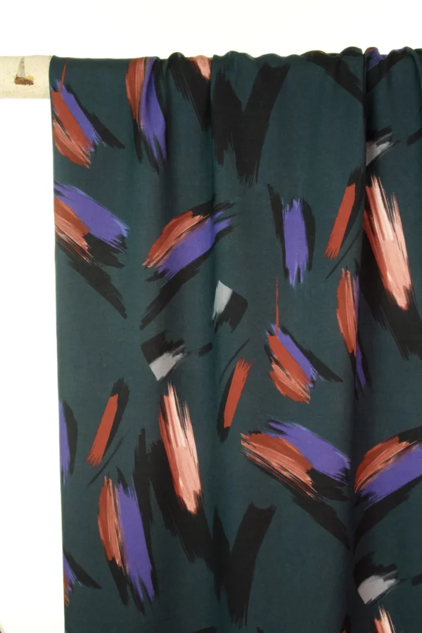 Viskose // Atelier Jupe // Petrol Blue Brushstroke