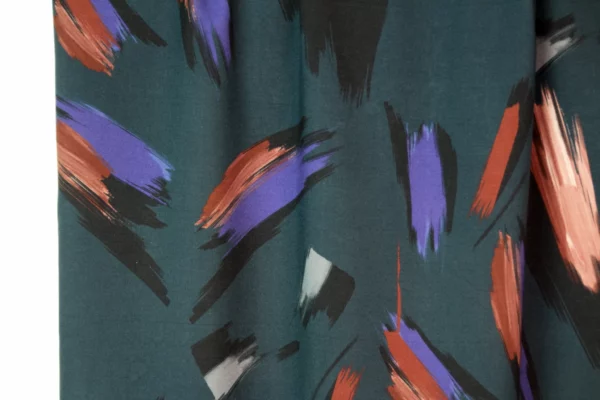 Viskose // Atelier Jupe // Petrol Blue Brushstroke – Bild 3