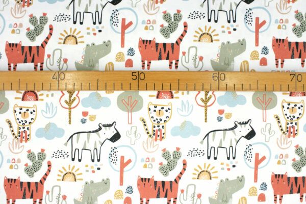 Popeline // Paintbrush Studio Fabrics // Rustic Baby // African Zoo – Bild 3