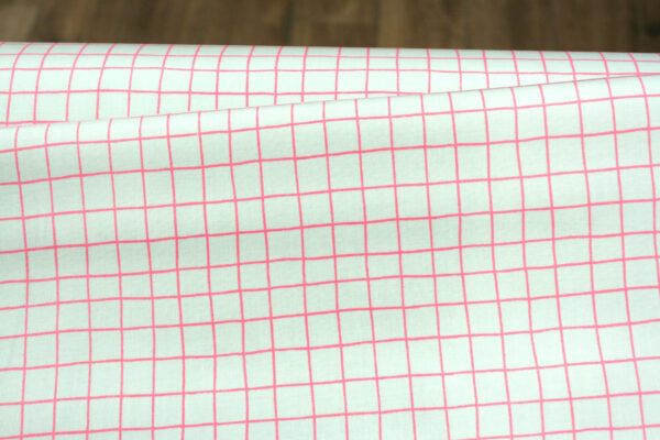 Beschichteter Stoff // Wachstuch // Karo // Neon Pink Hellblau