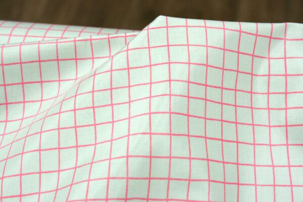 Beschichteter Stoff // Wachstuch // Karo // Neon Pink Hellblau – Bild 4