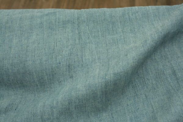 Leinen Chambray // Cross Dye // Petrol Hellgrau