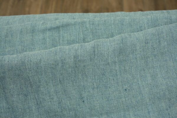 Leinen Chambray // Cross Dye // Petrol Hellgrau – Bild 2
