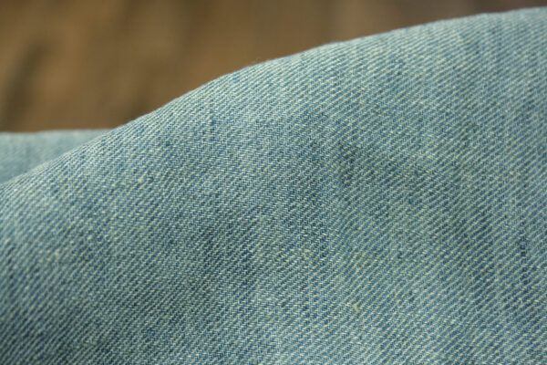 Leinen Chambray // Cross Dye // Petrol Hellgrau – Bild 3