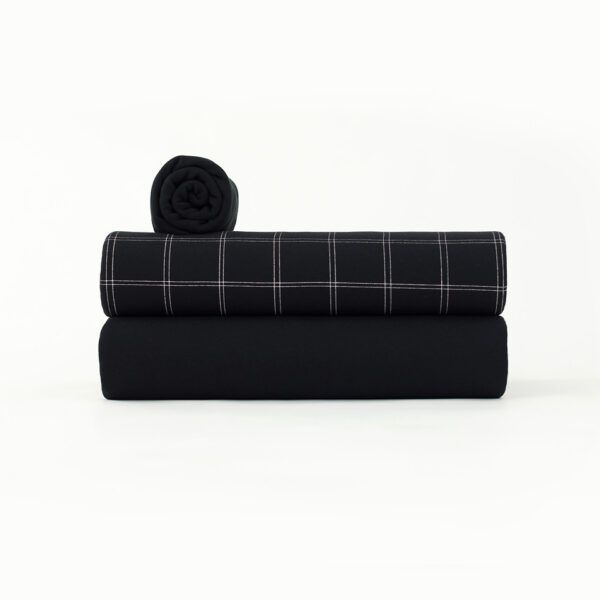 French Terry // SYAS // Double Grid // Black – Bild 4