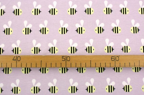 Baumwolljersey // Bienen // Flieder – Bild 3