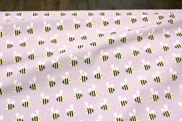 Baumwolljersey // Bienen // Flieder – Bild 4