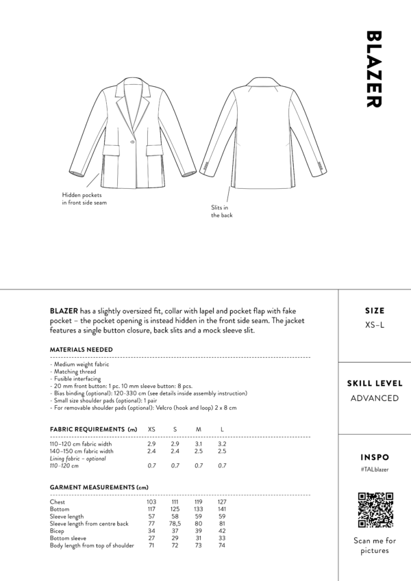 Schnittmuster // The Assembly Line // Blazer XS-L oder XL-3XL – Bild 10