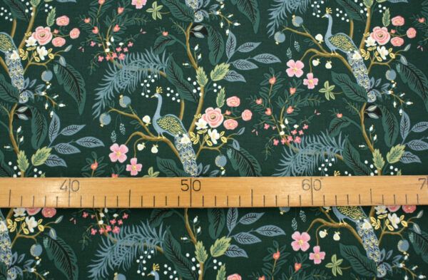 Popeline // Rifle Paper Co. // Vintage Garden // Peacock // Dark – Bild 4