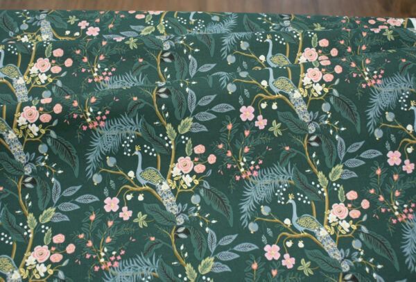Popeline // Rifle Paper Co. // Vintage Garden // Peacock // Dark – Bild 2