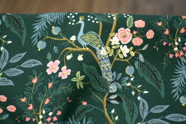 Popeline // Rifle Paper Co. // Vintage Garden // Peacock // Dark – Bild 5
