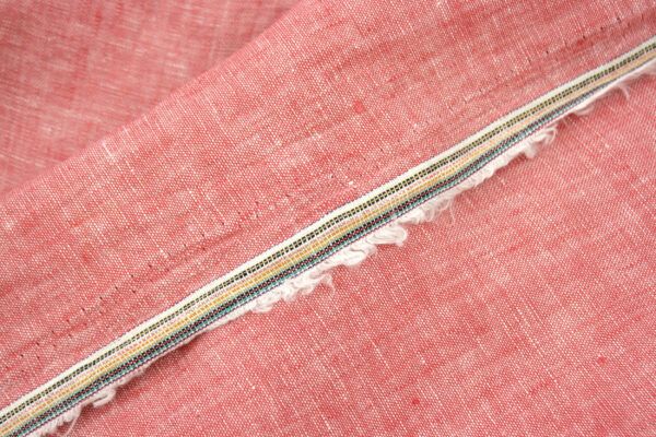 Leinen Chambray // Rot Weiß – Bild 3