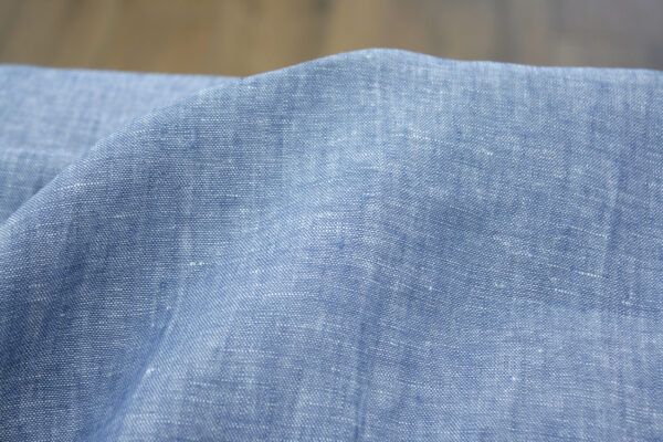 Leinen Chambray // Blau Weiß