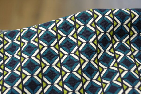 Baumwollstoff mit Elastan // gesandet // Squares – Bild 5