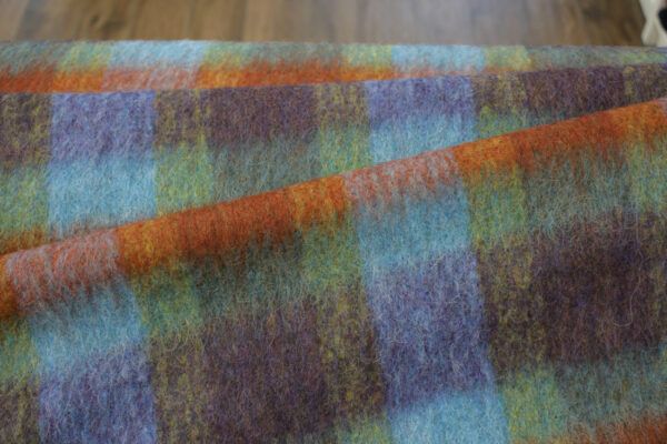 Wollstoff // Chequered Alpaka // Blue Orange – Bild 6