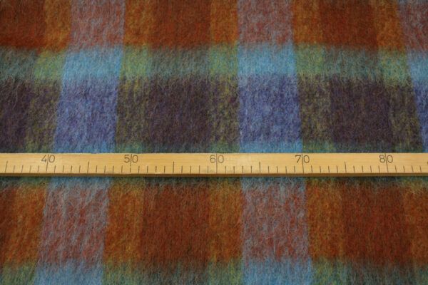 Wollstoff // Chequered Alpaka // Blue Orange – Bild 5