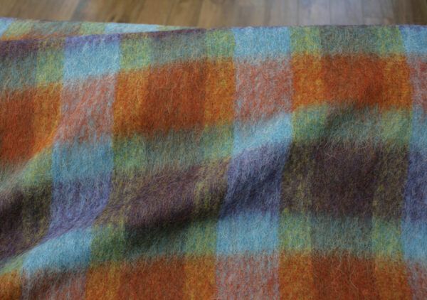 Wollstoff // Chequered Alpaka // Blue Orange – Bild 4