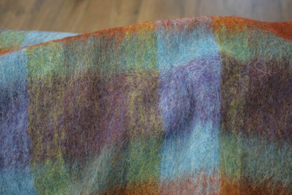 Wollstoff // Chequered Alpaka // Blue Orange – Bild 3