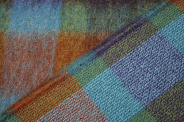 Wollstoff // Chequered Alpaka // Blue Orange – Bild 7