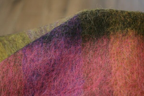 Wollstoff // Chequered Alpaka // Pink Yellow – Bild 2