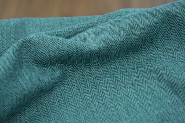 Flanell // Shetland Herringbone // Ocean – Bild 2