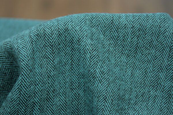 Flanell // Shetland Herringbone // Ocean – Bild 6