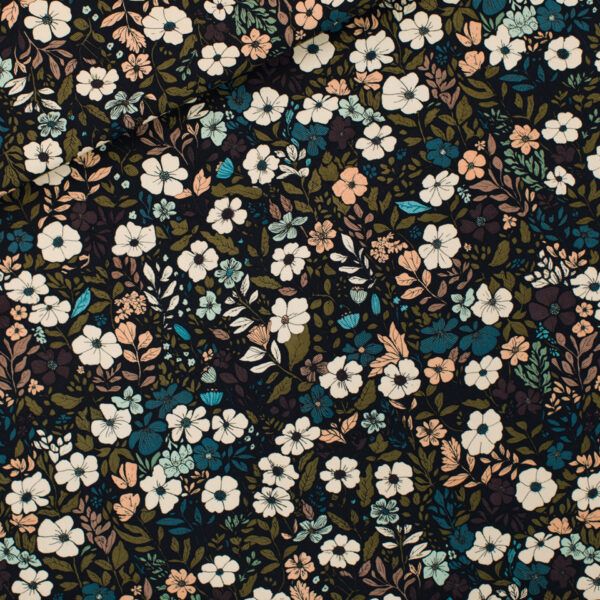 Gabardine Twill // SYAS // Flower Harvest // Schwarz