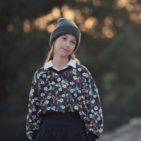 French Terry // SYAS // Flower Harvest // Black – Bild 2
