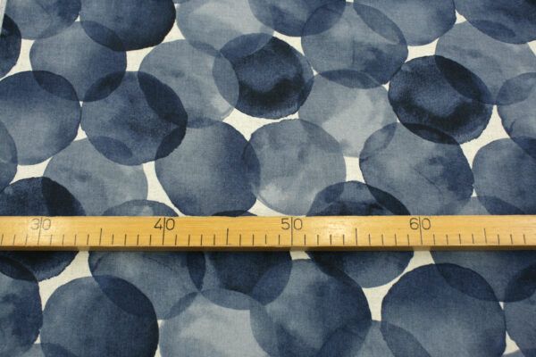 Leinen Baumwolle Mix // Kokka // Dots // Blue – Bild 4