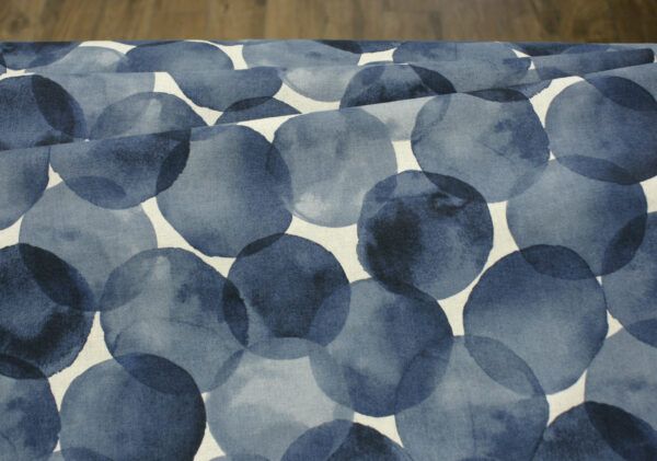 Leinen Baumwolle Mix // Kokka // Dots // Blue – Bild 3