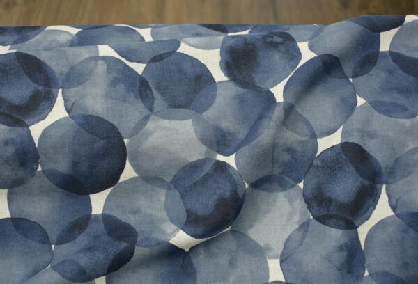 Leinen Baumwolle Mix // Kokka // Dots // Blue – Bild 2