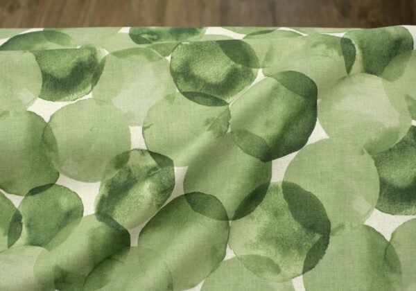 Leinen Baumwolle Mix // Kokka // Dots // Green – Bild 2