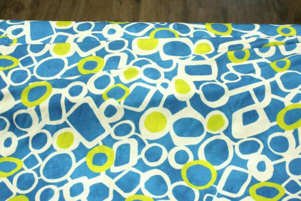 Viskosejersey // Circles And Rectangles // Cyan – Bild 4