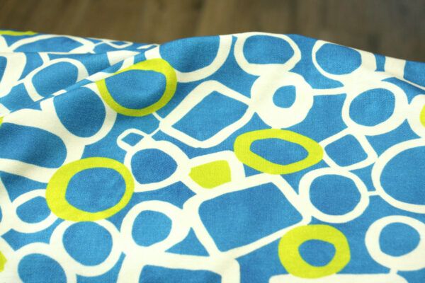 Viskosejersey // Circles And Rectangles // Cyan