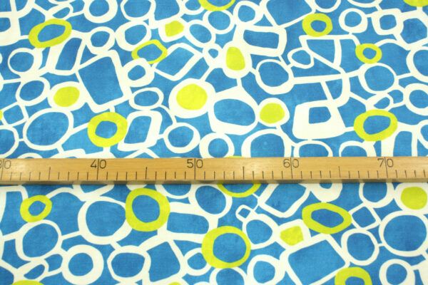 Viskosejersey // Circles And Rectangles // Cyan – Bild 2