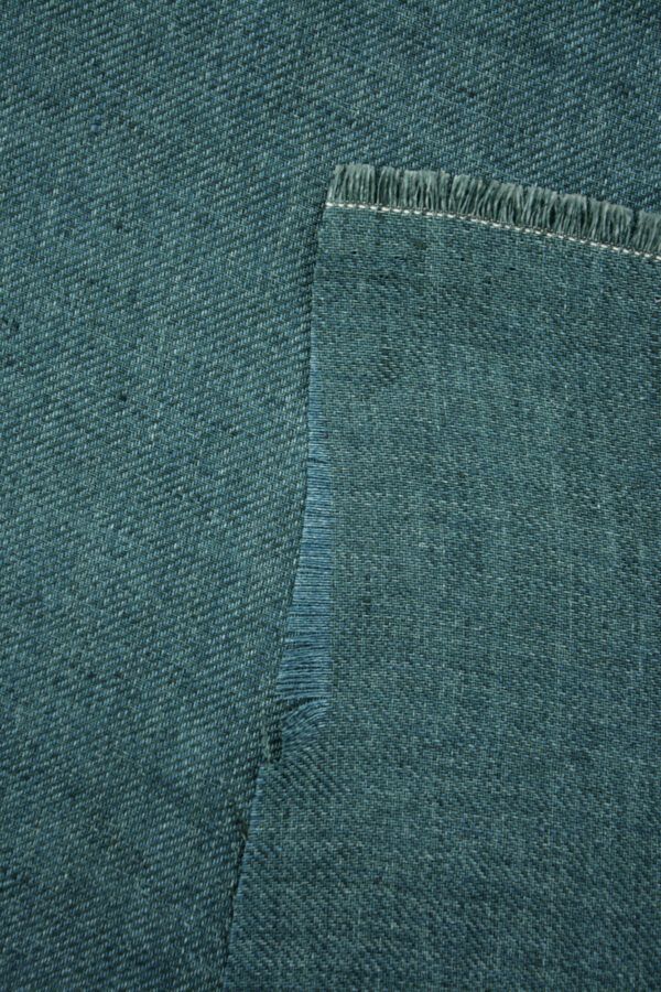 Leinen Chambray // Cross Dye // Hellblau Türkisgrün – Bild 2