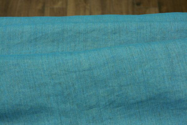 Leinen Chambray // Cross Dye // Helltürkis Sand – Bild 3
