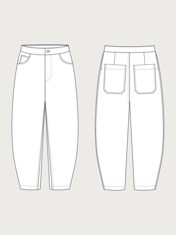 Schnittmuster // The Assembly Line // Barrel-Leg Trousers XS-L oder XL-3XL – Bild 7