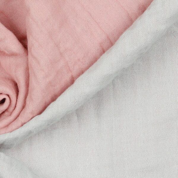 BIO Doppelseitiger Double Gauze // Old Rose-Light Grey