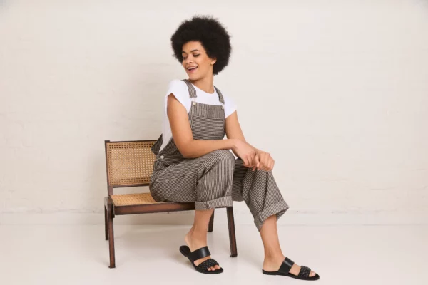 Denim // Atelier Jupe // Navy Striped Cotton Jeans – Bild 5