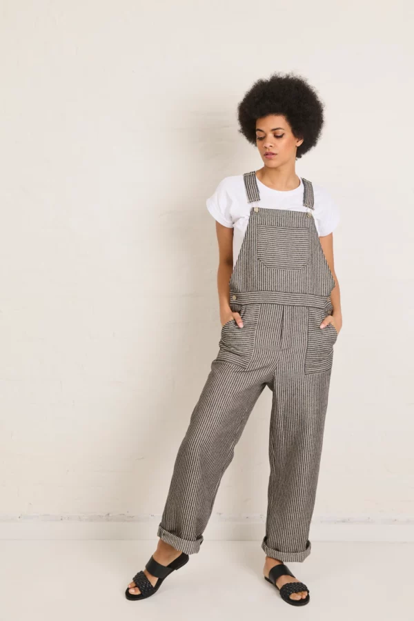 Denim // Atelier Jupe // Navy Striped Cotton Jeans – Bild 4