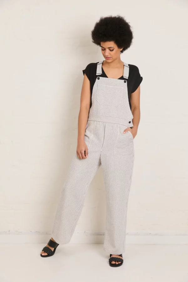 Denim // Atelier Jupe // White and Navy Striped Cotton Jeans – Bild 6