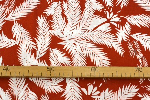 Viskose // Palm Leaves Red – Bild 4