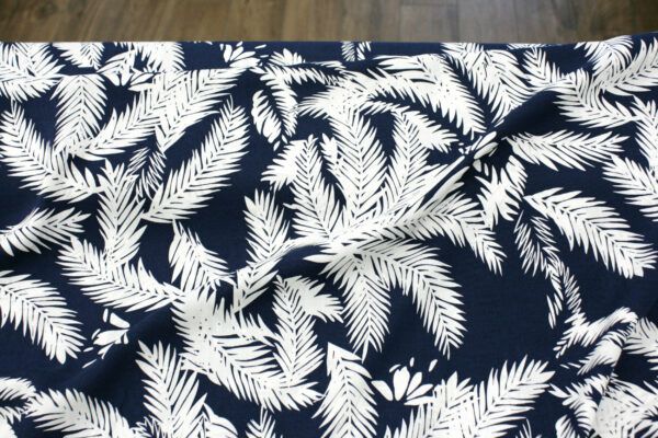 Viskose // Palm Leaves Blue